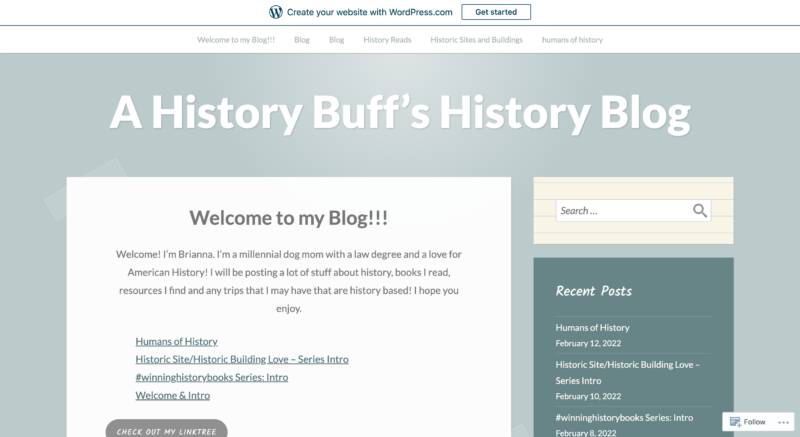 A History Buff’s History Blog